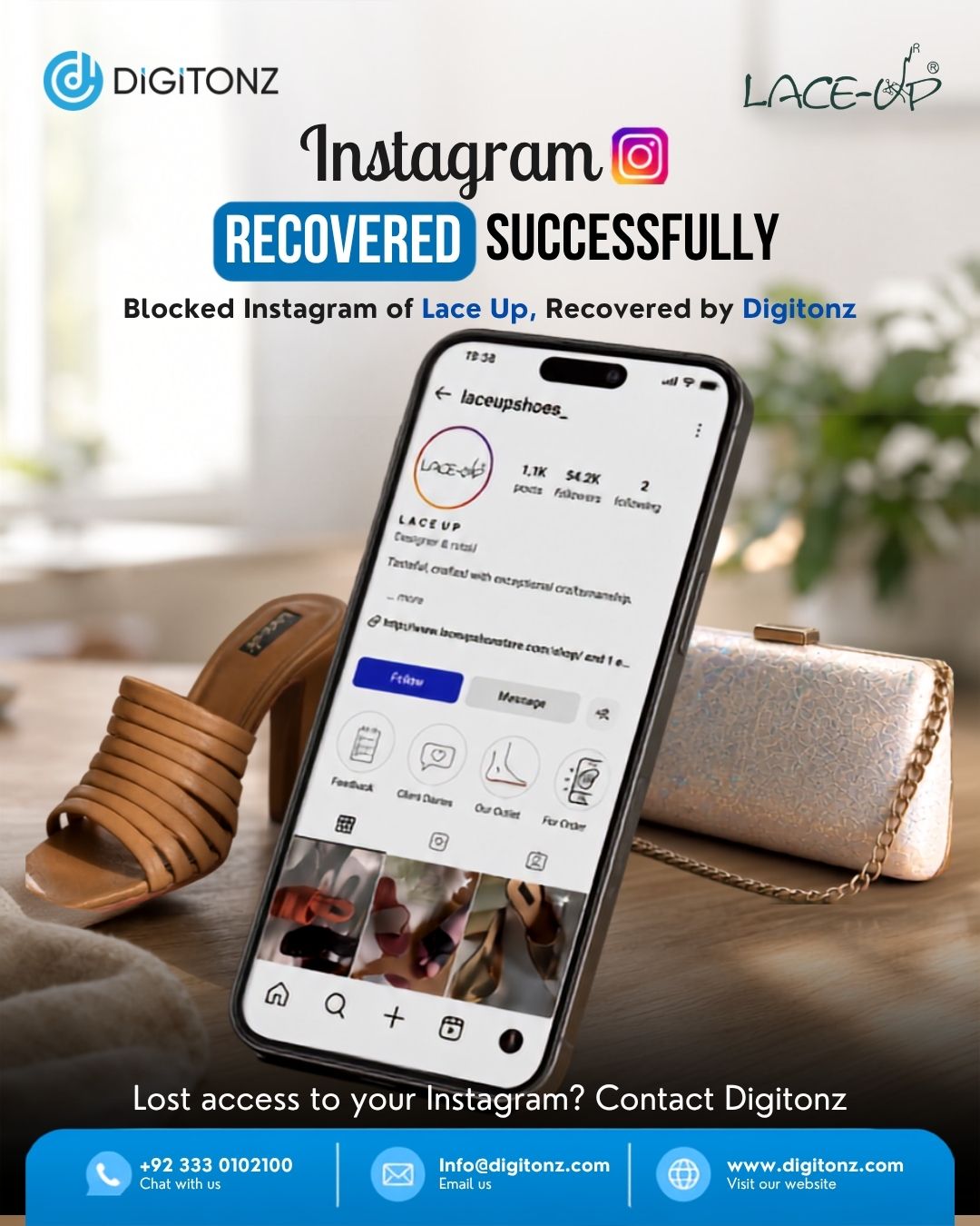 laceup instagram business manager recovery by digitonz