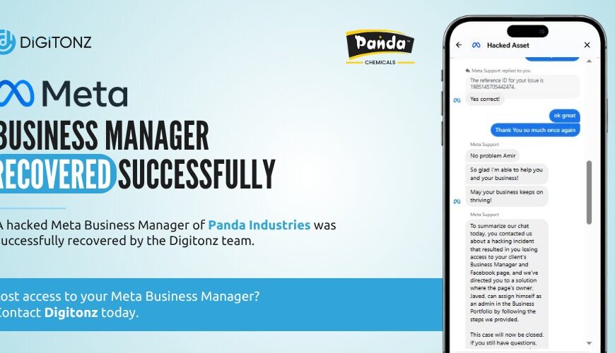 Hacked Meta Business Manager recovery by digitonz banner image