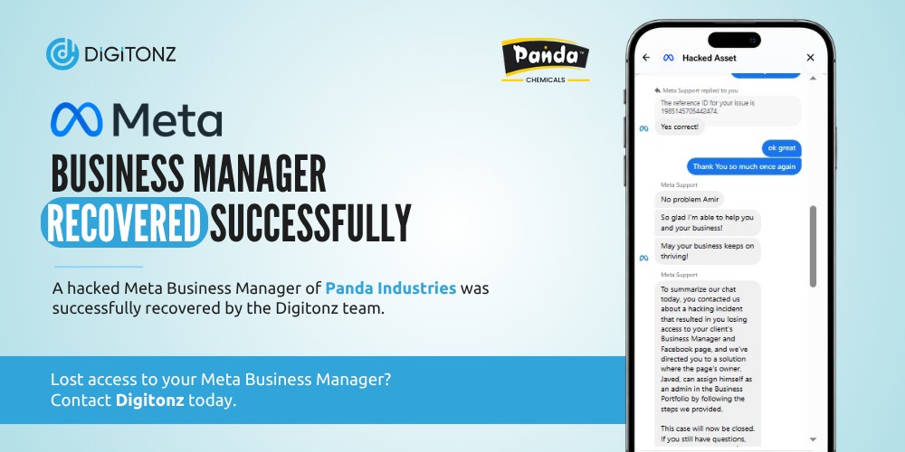 Hacked Meta Business Manager recovery by digitonz banner image