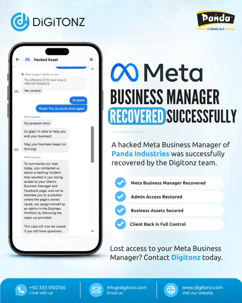How Digitonz Successfully Restored a Hacked Meta Business Manager