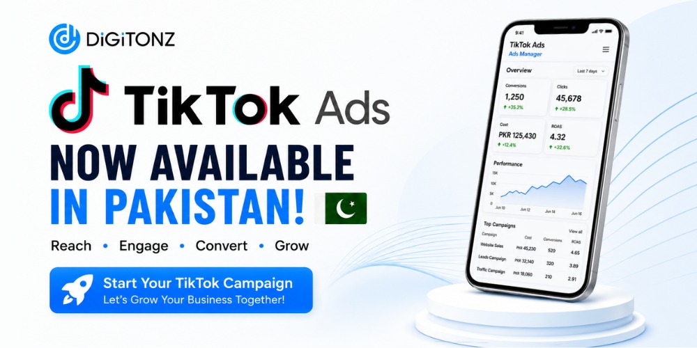 TikTok Ads Manager & Business Center Services in Pakistan: Grow Your Business with Digitonz banner image